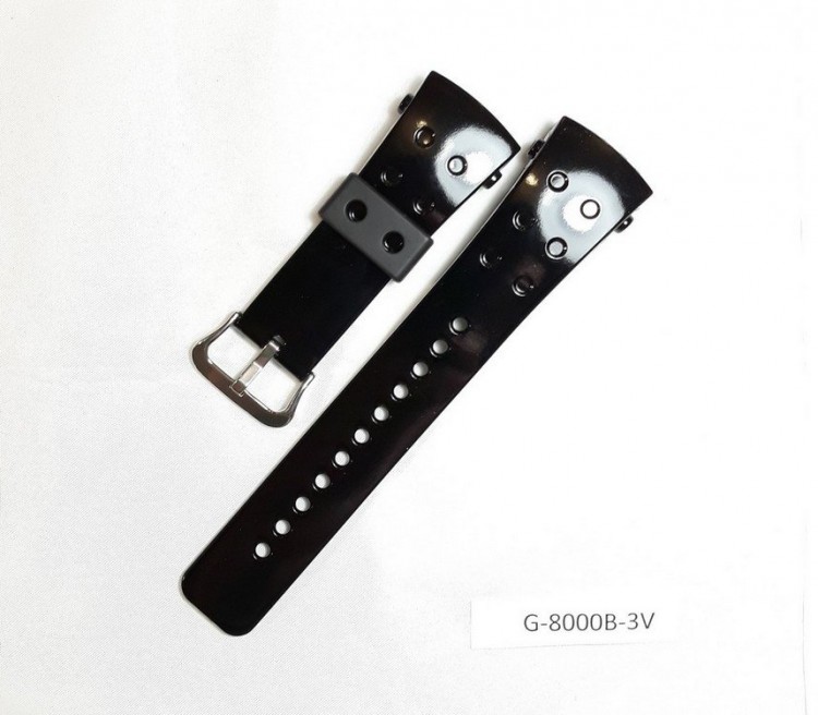 Ремень для Casio G8000B-3 черный глянец